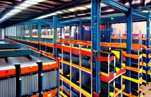 Склад металлопроката с стеллажами и рабочей зоной планирования на экране ERP